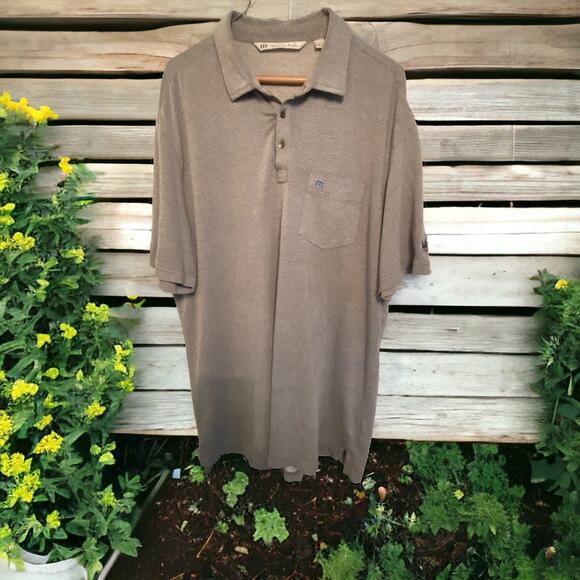 Travis Mathew Polo Shirt Mens XL Golf Gray pattern Performance - Picture 8 of 8